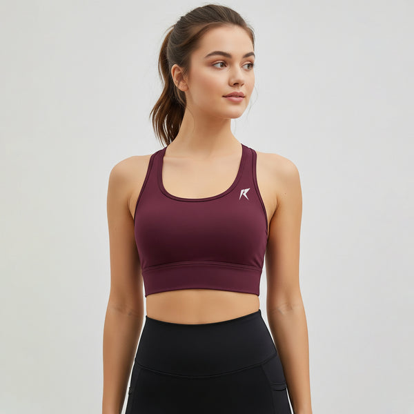 Seamless Maroon Sports Bra