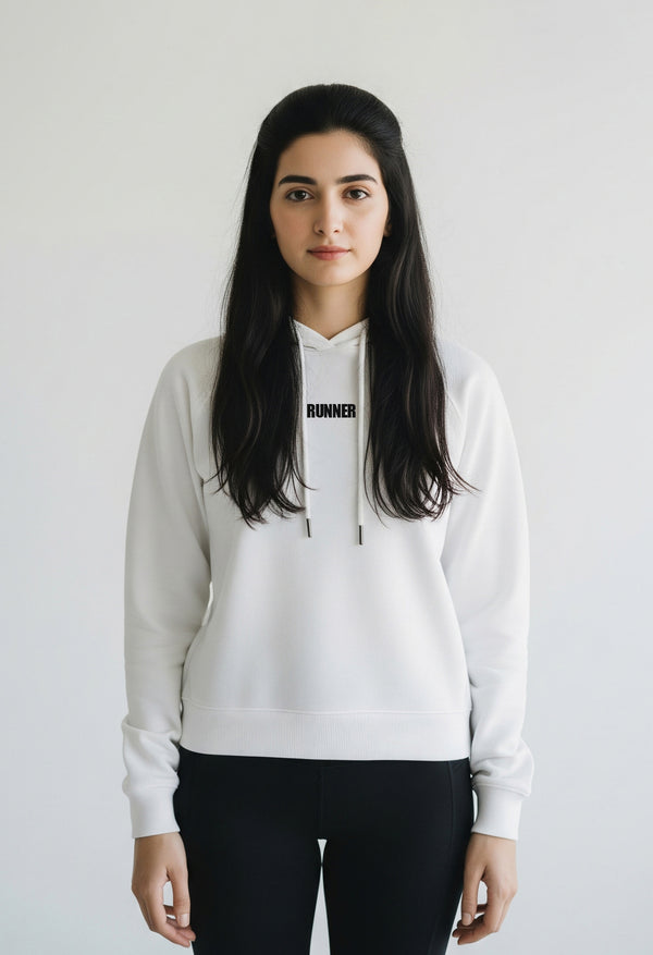 Athletic White Hoodie