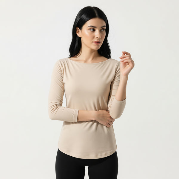 SkinColor Full Sleeve WiDE NECK SHIRT
