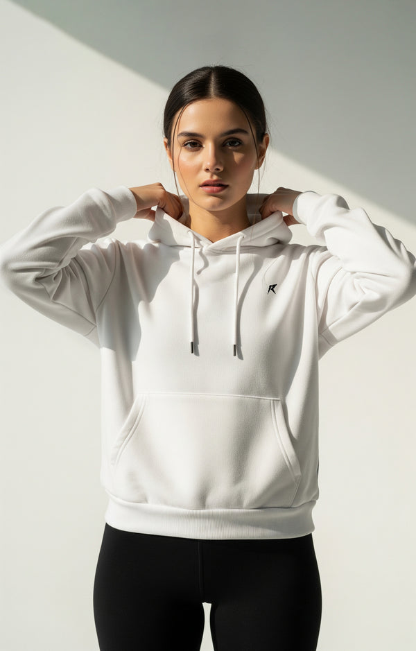 Athletic White Hoodie