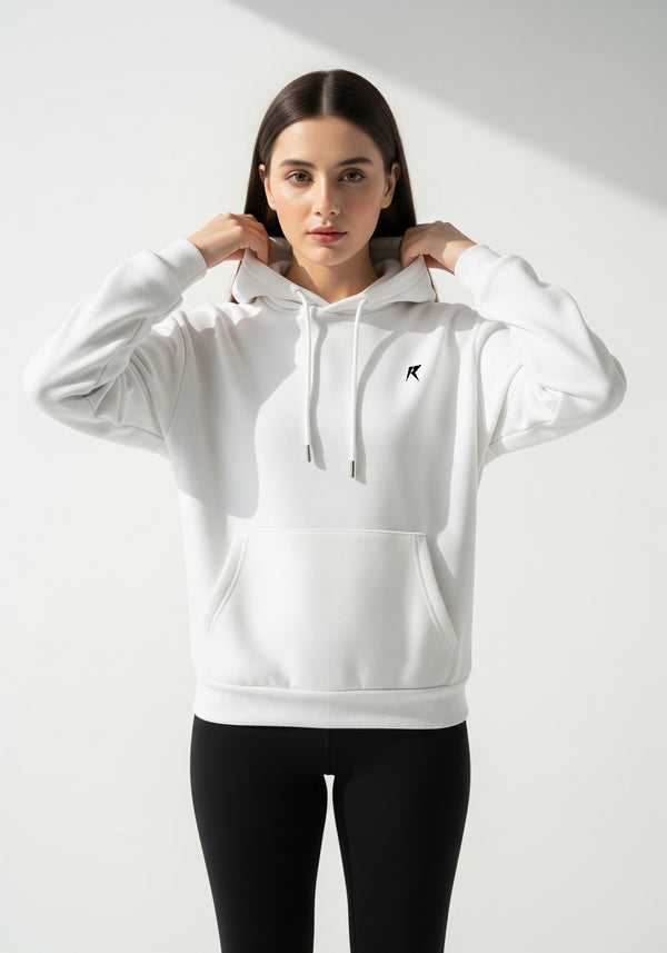 Athletic White Hoodie