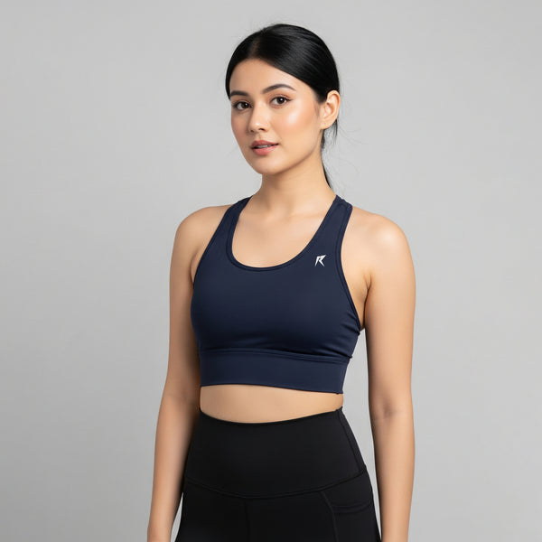 Seamless Navy Sports Bra