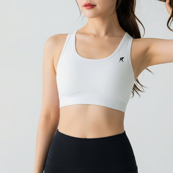Seamless White Sports Bra