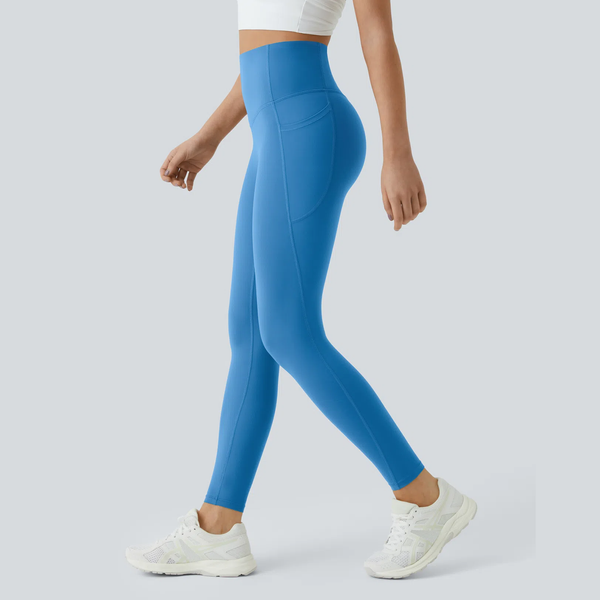 Pocket Blue High-Waist Leggings